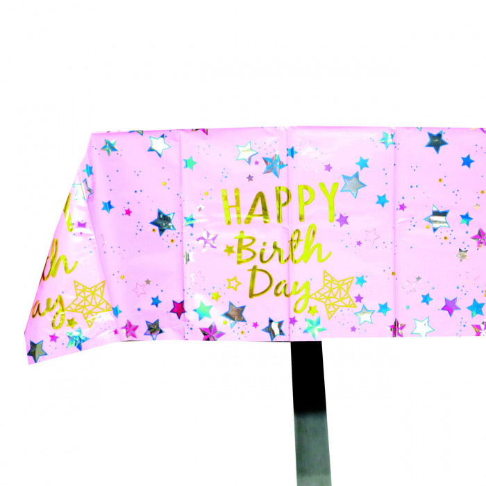 Fata de masa pentru petrecere ' Happy Birthday ' 183 x 137 cm 2260-13roz [3]
