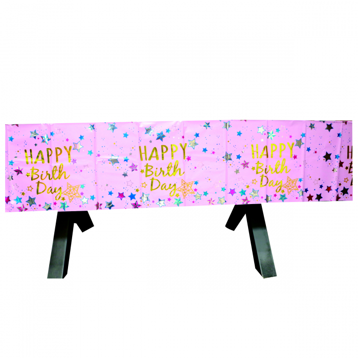 Fata de masa pentru petrecere ' Happy Birthday ' 183 x 137 cm 2260-13roz [1]