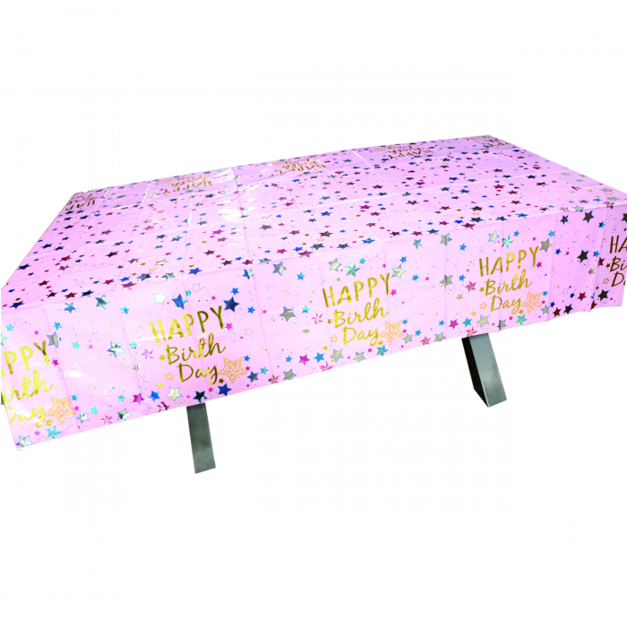 Fata de masa pentru petrecere ' Happy Birthday ' 183 x 137 cm 2260-13roz [2]