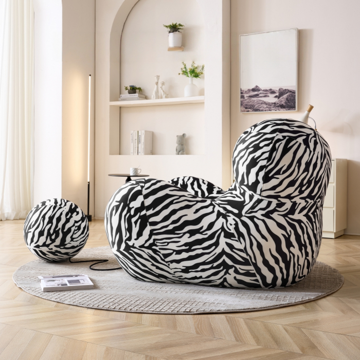 Fotoliu premium cu forma curbata si interior din spuma S0F006zebra [2]