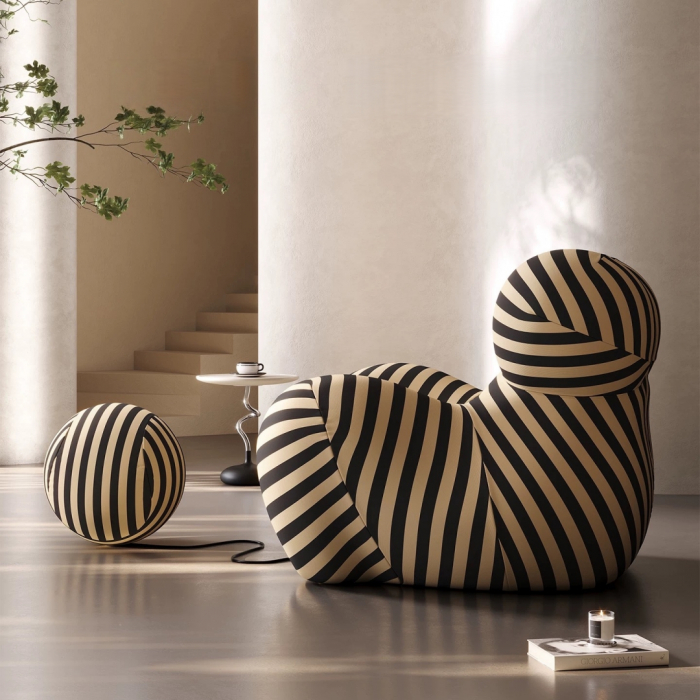 Fotoliu premium cu forma curbata si interior din spuma S0F006maro [4]