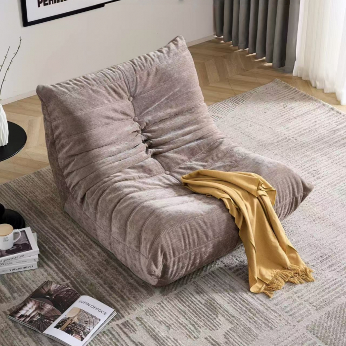 Fotoliu premium tip puf si interior din spuma cu memorie S0F007maro deschis [2]