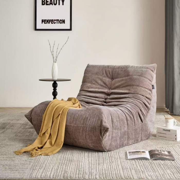 Fotoliu premium tip puf si interior din spuma cu memorie S0F007maro deschis [1]