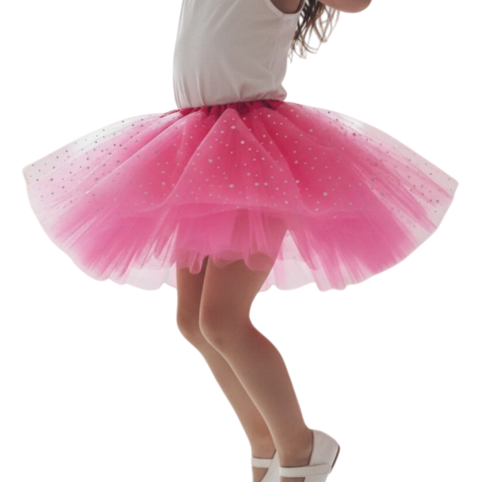 Fusta tutu balerina cu paiete stelute, din Tul MAS-002fucsia [7]