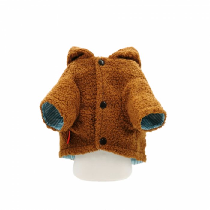 Geaca flausata cu gluga XINA2114maro [5]