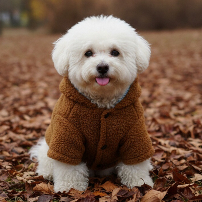 Geaca flausata cu gluga XINA2114maro [4]