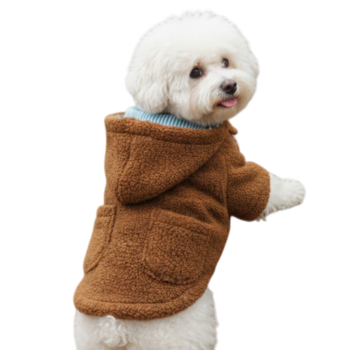 Geaca flausata cu gluga XINA2114maro [8]