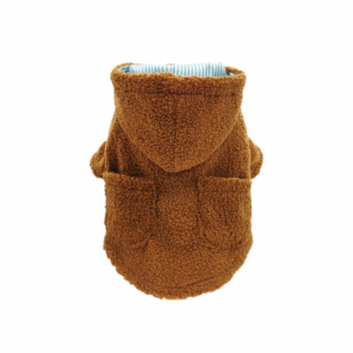 Geaca flausata cu gluga XINA2114maro [6]