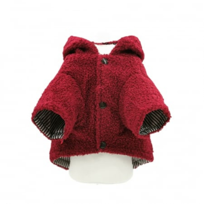 Geaca flausata cu gluga XINA2114visiniu [6]