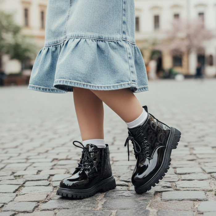 Ghete cu aspect lacuit XA-126negru [2]