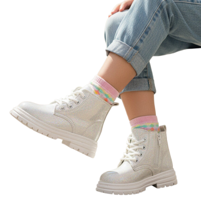 Ghete cu aspect stralucitor XA-125alb [6]