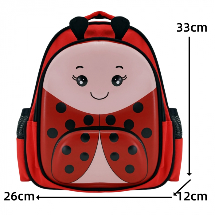 Ghiozdan 3D pentru gradinita sau scoala, model Buburuza ZY-562rosu [2]