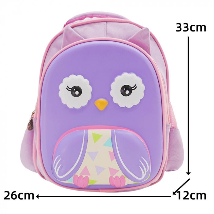 Ghiozdan 3D pentru gradinita sau scoala, model Bufnita haioasa ZY-562mov [4]