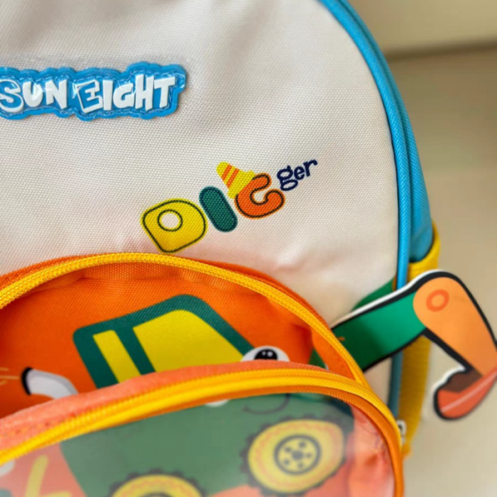 Ghiozdan 3D pentru gradinita sau scoala, model Constructii ZY-22179portocaliu [6]