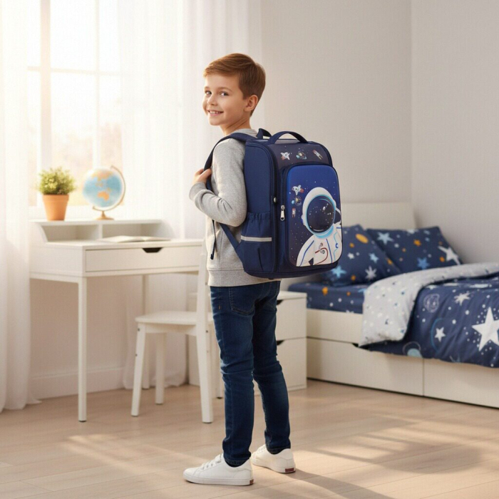 Ghiozdan 3D pentru scoala impermeabil, model Astronaut ZY-558bleumarin [11]