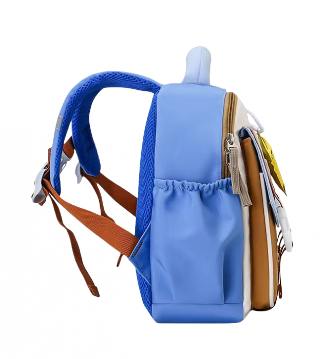Ghiozdan pentru gradinita sau scoala cu accesoriu breloc ZY-2413albastru [8]