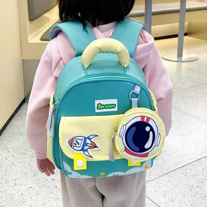 Ghiozdan pentru gradinita sau scoala cu accesoriu pusculita ZY-2412verde [3]