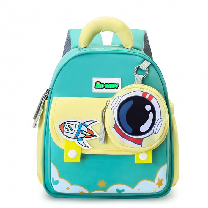 Ghiozdan pentru gradinita sau scoala cu accesoriu pusculita ZY-2412verde [1]