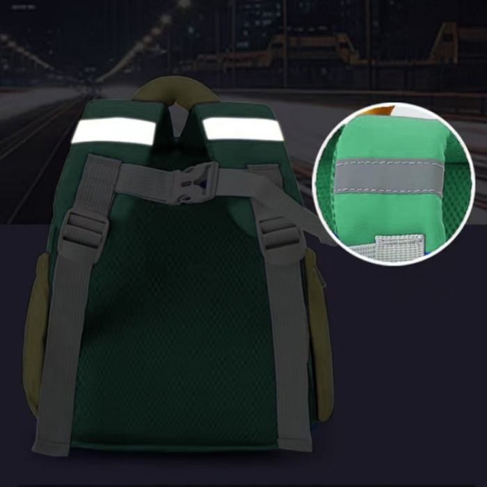 Ghiozdan pentru gradinita sau scoala cu accesoriu pusculita ZY-2412verde [6]