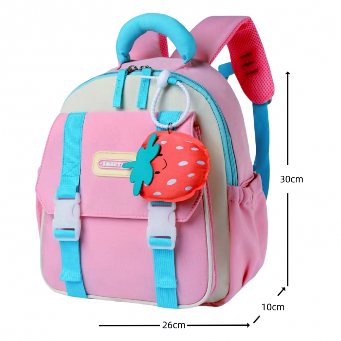 Ghiozdan pentru gradinita sau scoala cu accesoriu breloc ZY-2413roz [2]
