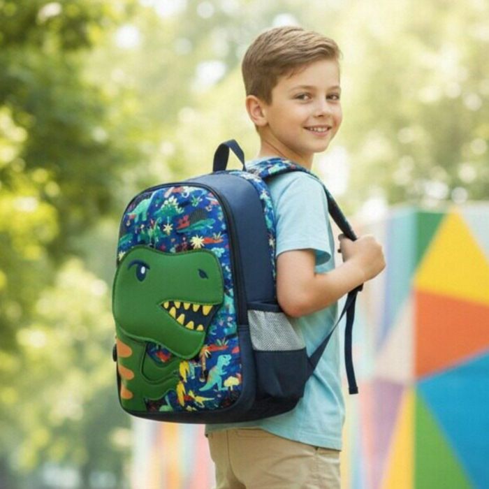 Ghiozdan pentru gradinita sau scoala, model Dinozaur ZY-2545-1bleumarin/dino [11]