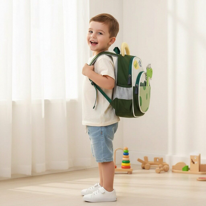 Ghiozdan pentru gradinita sau scoala, model Dinozaur ZY-25124verde [2]
