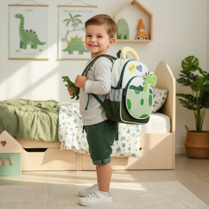 Ghiozdan pentru gradinita sau scoala, model Dinozaur ZY-25124verde [3]