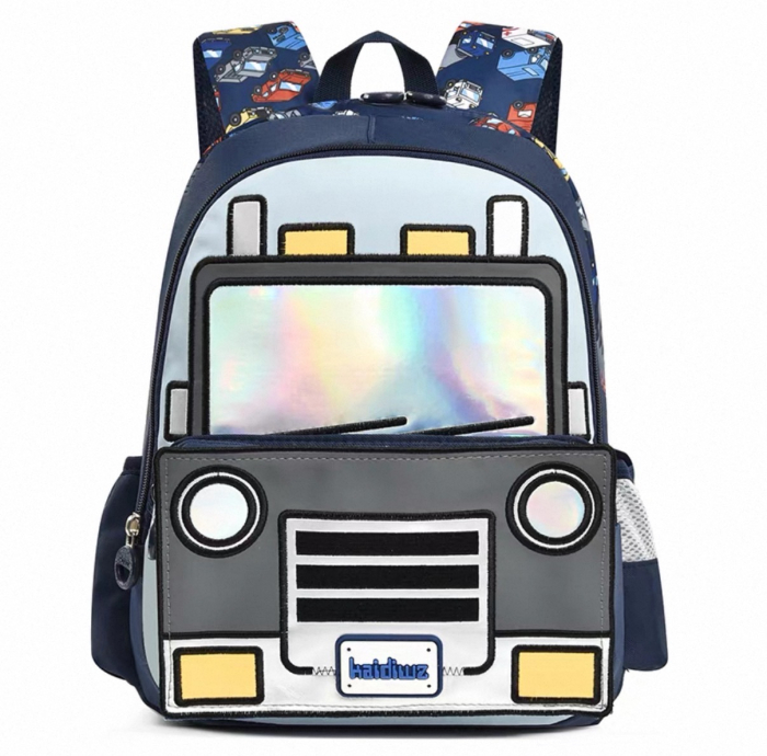 Ghiozdan pentru gradinita sau scoala, model Masina ZY-2545-1bleumarin/masina [7]