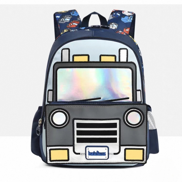 Ghiozdan pentru gradinita sau scoala, model Masina ZY-2545-1bleumarin/masina [4]