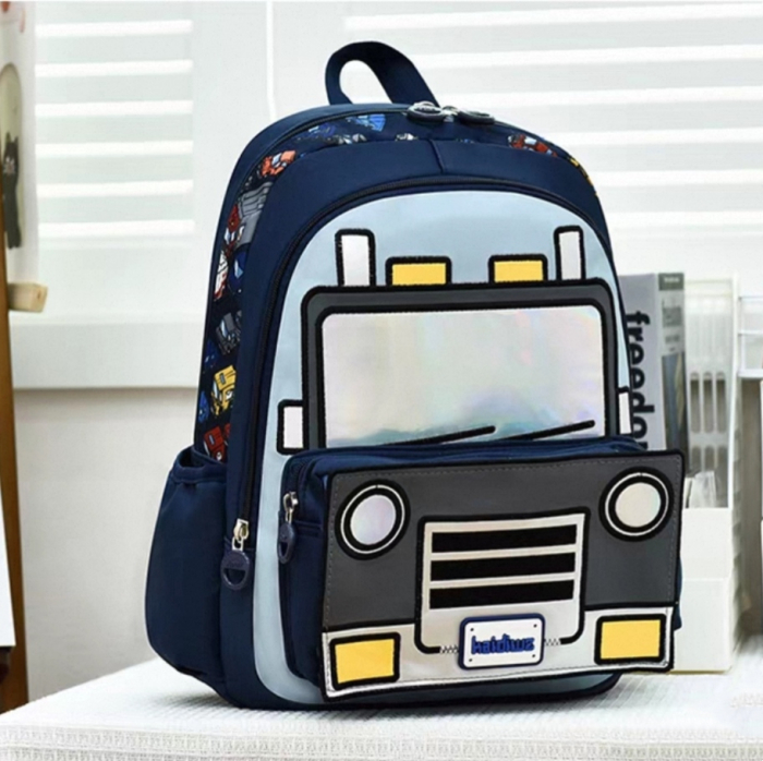 Ghiozdan pentru gradinita sau scoala, model Masina ZY-2545-1bleumarin/masina [5]