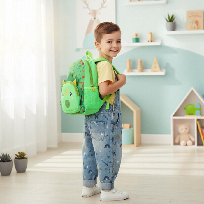 Ghiozdan pentru gradinita sau scoala, model Dinozaur ZY-25128neon [2]