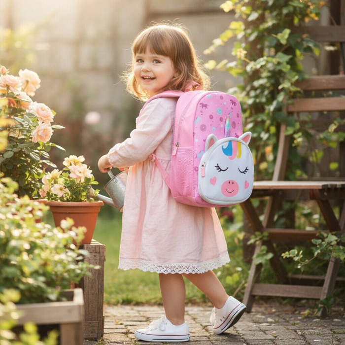 Ghiozdan pentru gradinita sau scoala, model Unicorn ZY-25128roz [3]