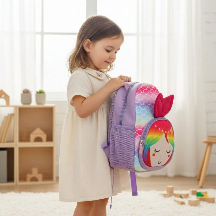 Ghiozdan pentru gradinita sau scoala, model Sirena ZY-25128mov [5]