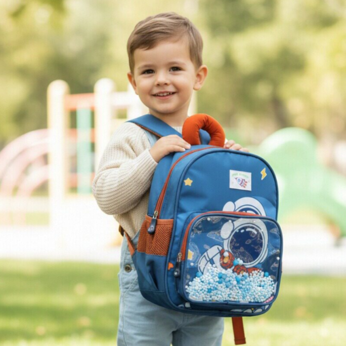 Ghiozdan pentru gradinita sau scoala ZY-25122albastru/maro [5]