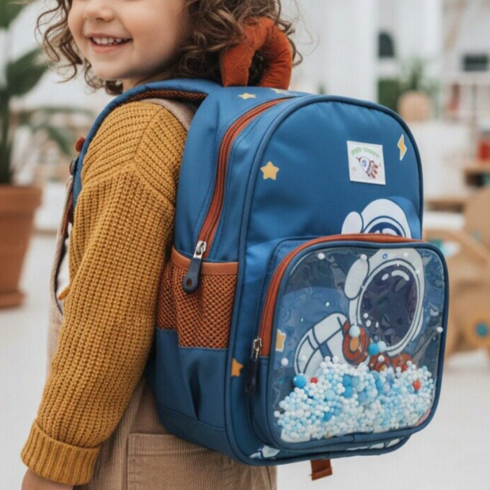 Ghiozdan pentru gradinita sau scoala ZY-25122albastru/maro [6]
