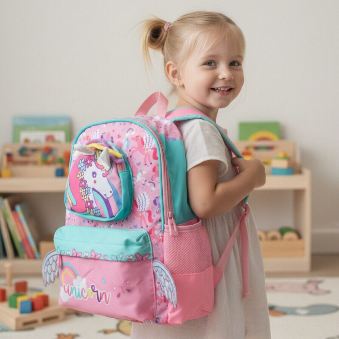 Ghiozdan pentru scoala, model Unicorn ZY-25123roz [5]