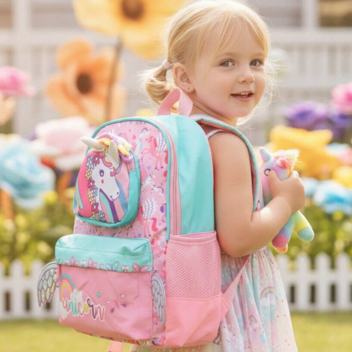 Ghiozdan pentru scoala, model Unicorn ZY-25123roz [4]