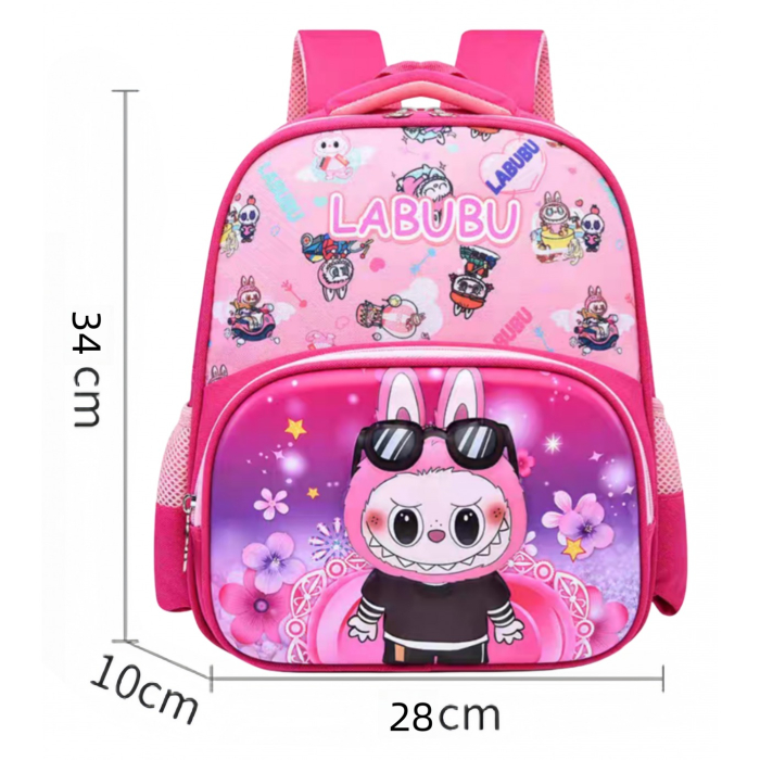 Ghiozdan pentru scoala, model desene animate Labubu ZY-0251roz [2]