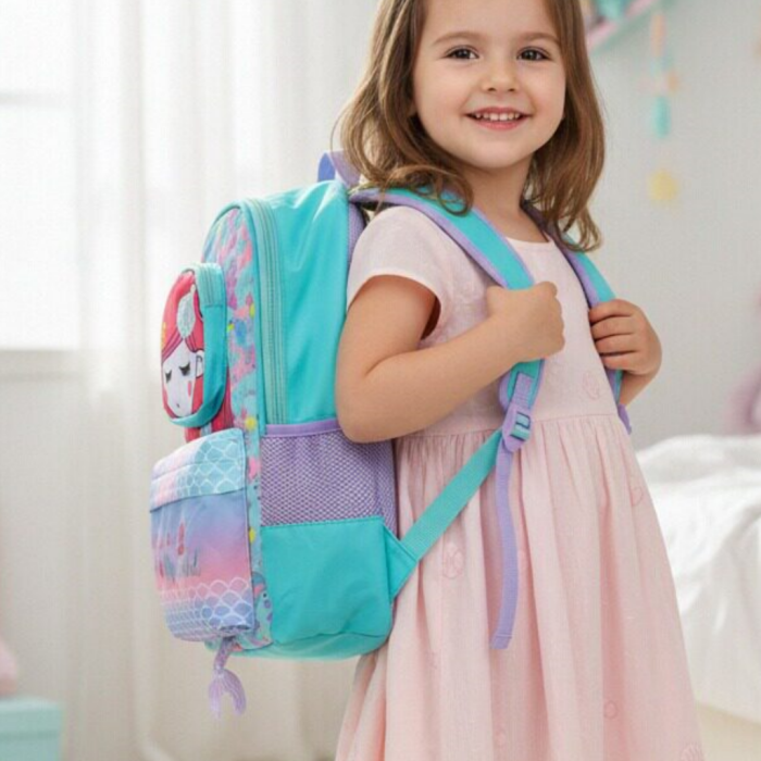 Ghiozdan pentru scoala, model Sirena ZY-25123turcoaz [4]