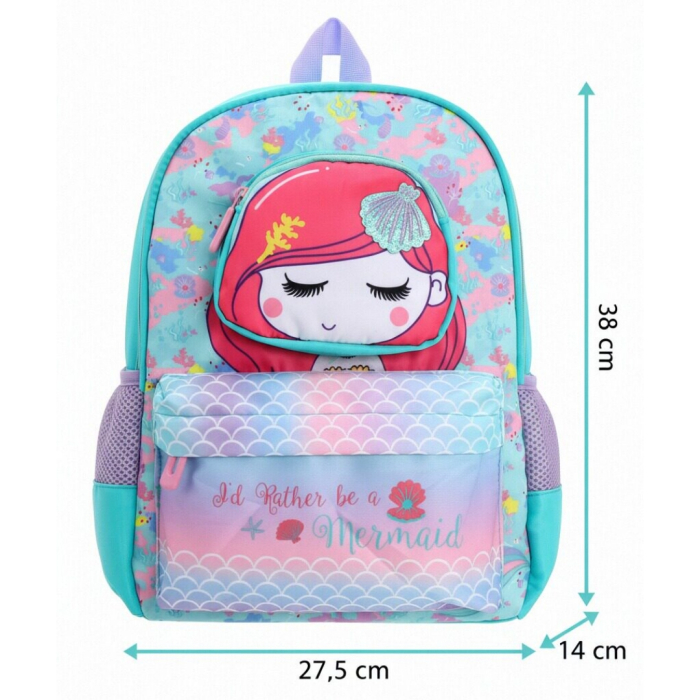 Ghiozdan pentru scoala, model Sirena ZY-25123turcoaz [9]