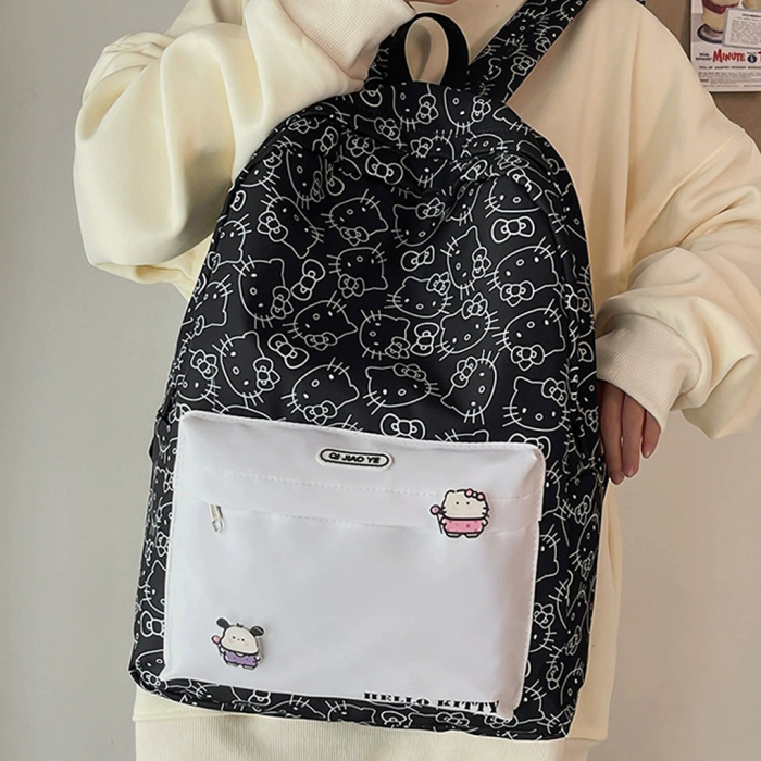Ghiozdan/rucsac cu Hello Kitty pentru scoala sau calatorii ZY-8618negru [11]