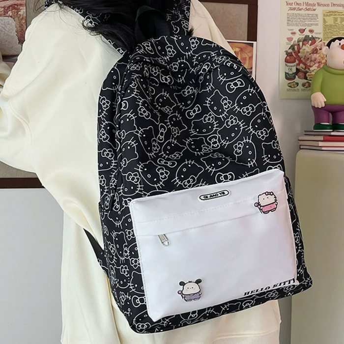 Ghiozdan/rucsac cu Hello Kitty pentru scoala sau calatorii ZY-8618negru [8]