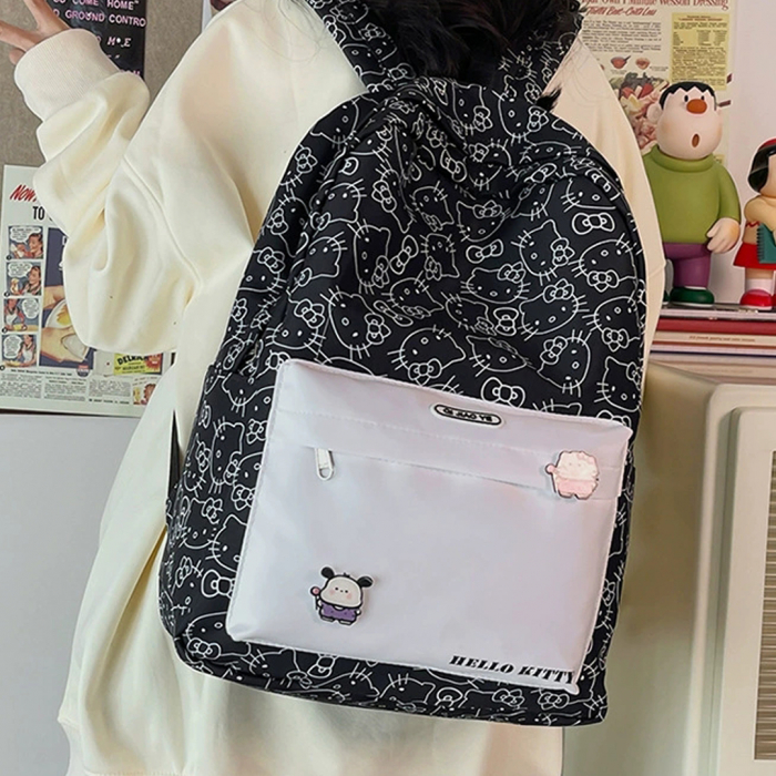 Ghiozdan/rucsac cu Hello Kitty pentru scoala sau calatorii ZY-8618negru [10]