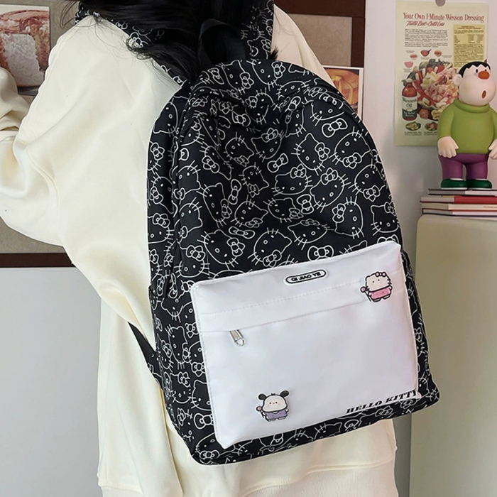 Ghiozdan/rucsac cu Hello Kitty pentru scoala sau calatorii ZY-8618negru [13]