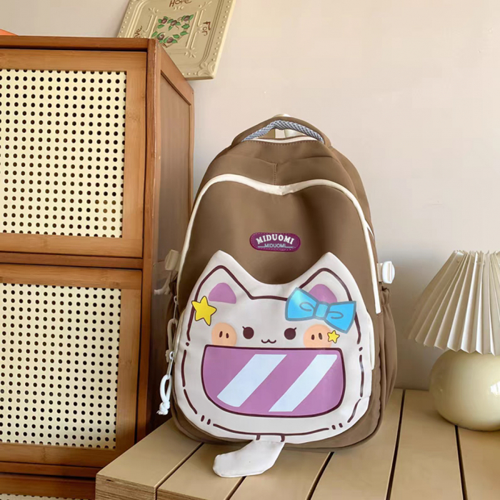 Ghiozdan/rucsac cu model pisica pentru scoala sau calatorii ZY-56128maro [12]
