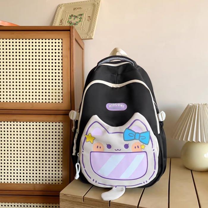 Ghiozdan/rucsac cu model pisica pentru scoala sau calatorii ZY-56128negru [11]