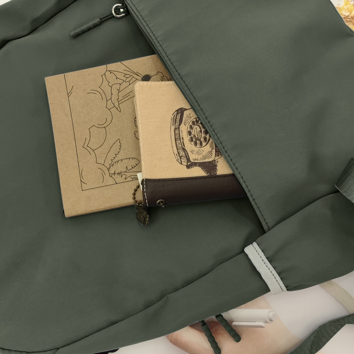 Ghiozdan/rucsac cu penar etui detasabil pentru scoala sau calatorii ZY-B08verde [3]