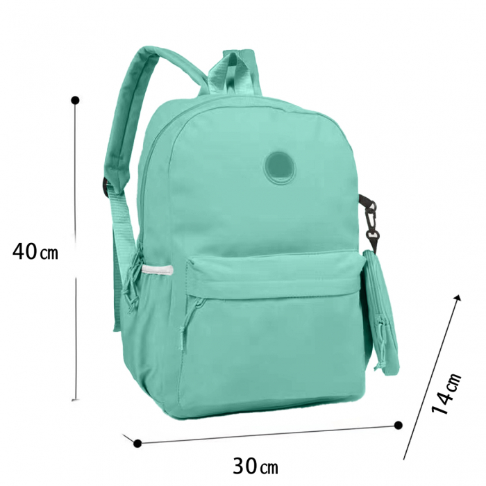 Ghiozdan/rucsac cu penar etui detasabil pentru scoala sau calatorii ZY-B08turcoaz [2]