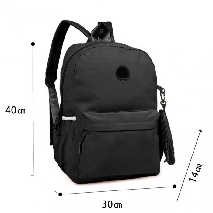 Ghiozdan/rucsac cu penar etui detasabil pentru scoala sau calatorii ZY-B08negru [2]