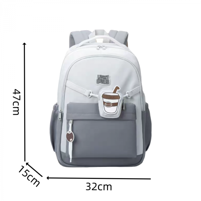 Ghiozdan/rucsac pentru scoala sau calatorii cu accesoriu pusculita ZY-2543gri [2]
